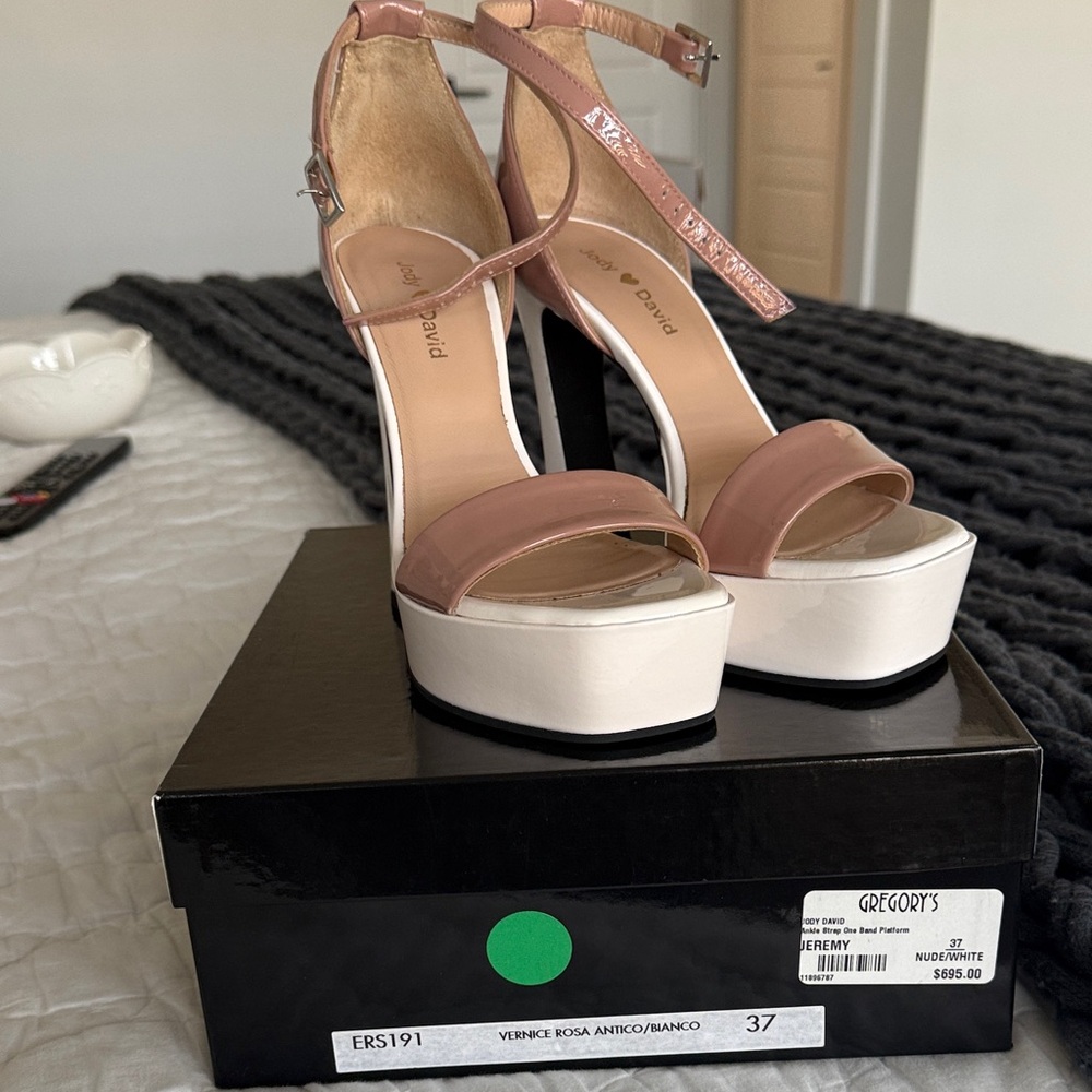 Piper Platform Heels in Pink and White